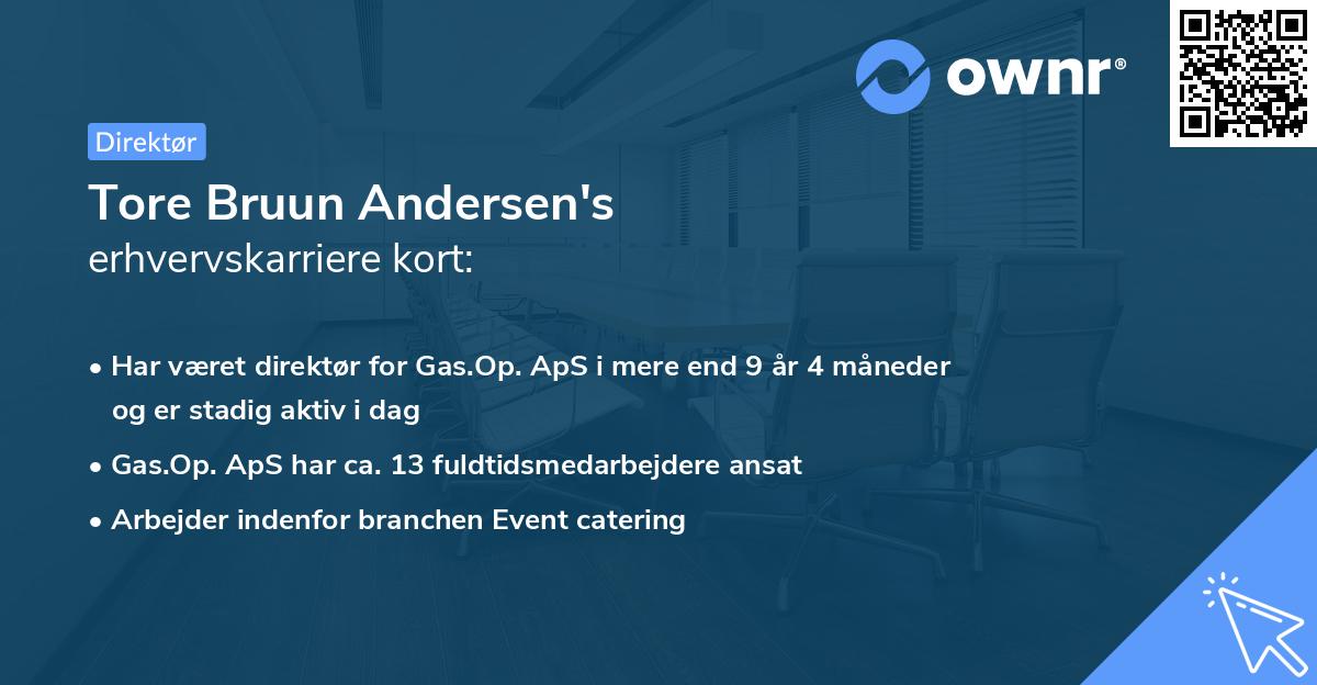 Tore Bruun Andersen's erhvervskarriere kort