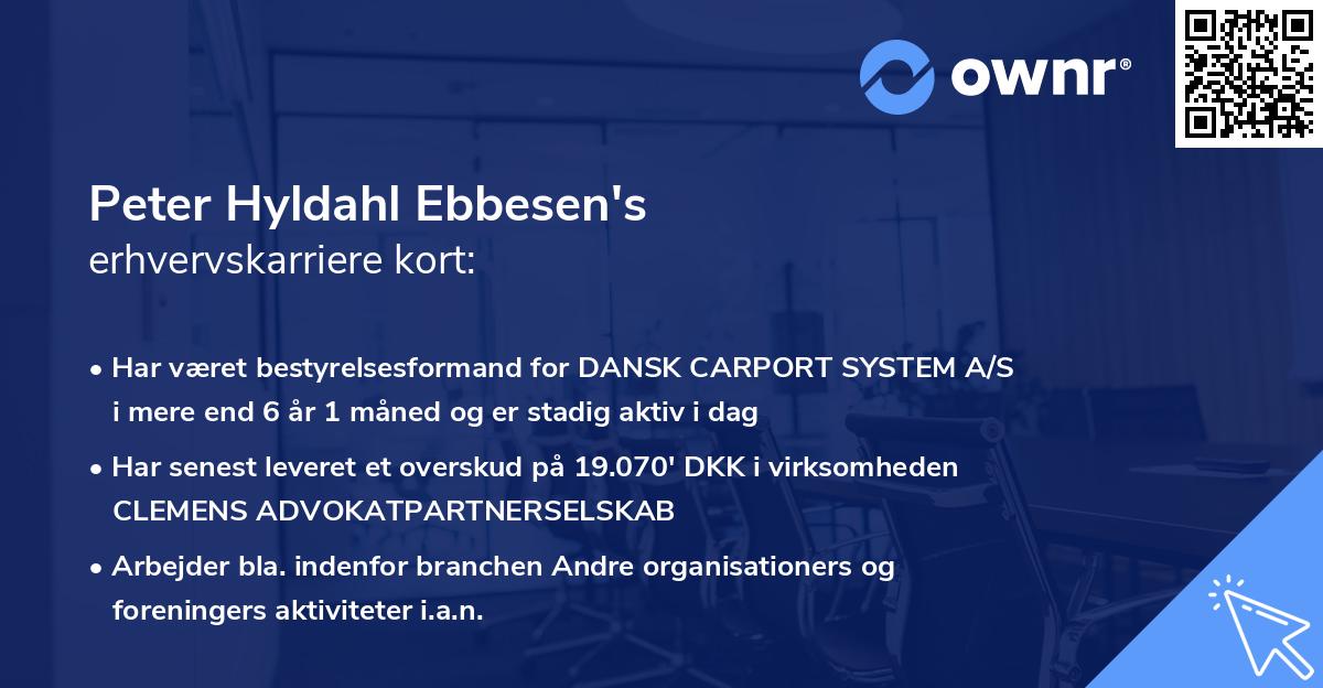 Peter Hyldahl Ebbesen's erhvervskarriere kort
