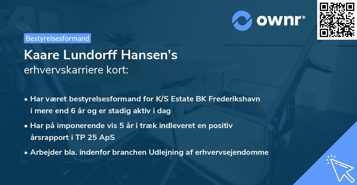 Kaare Lundorff Hansen's erhvervskarriere kort