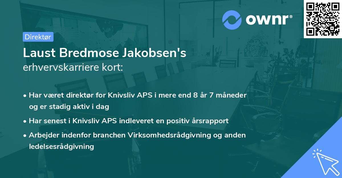 Laust Bredmose Jakobsen's erhvervskarriere kort