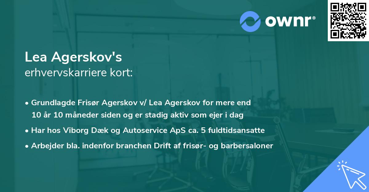 Lea Agerskov's erhvervskarriere kort