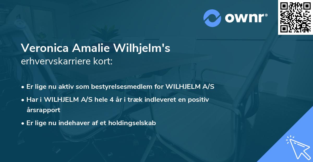 Veronica Amalie Wilhjelm's erhvervskarriere kort