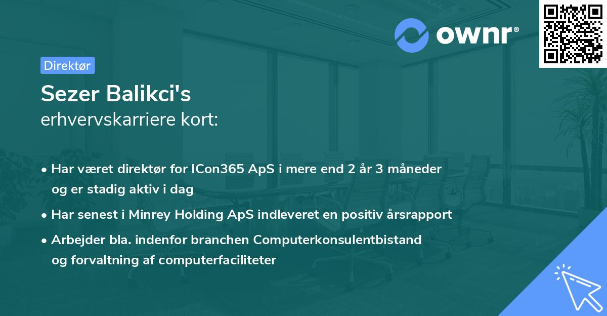Sezer Balikci's erhvervskarriere kort
