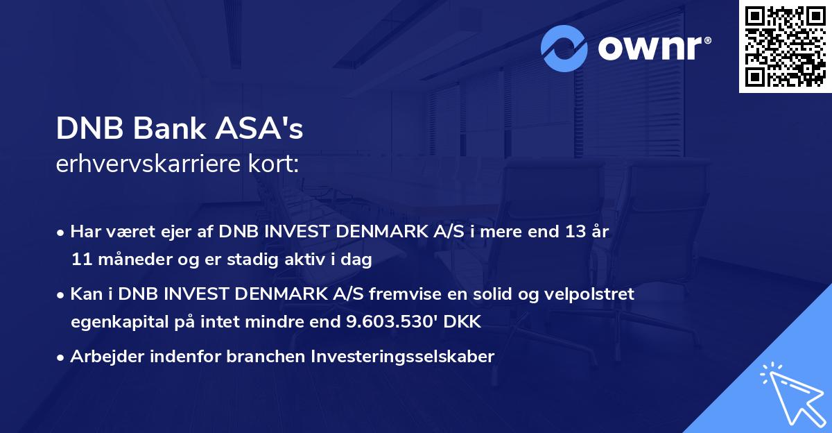 DNB Bank ASA's erhvervskarriere kort