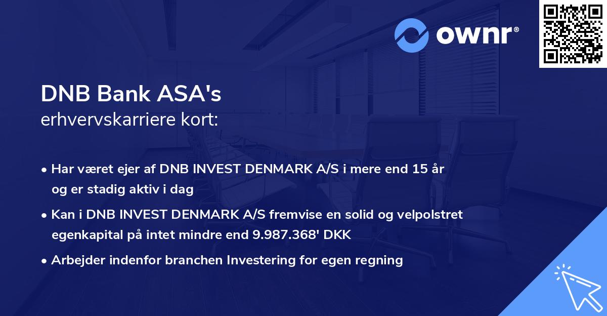 DNB Bank ASA's erhvervskarriere kort