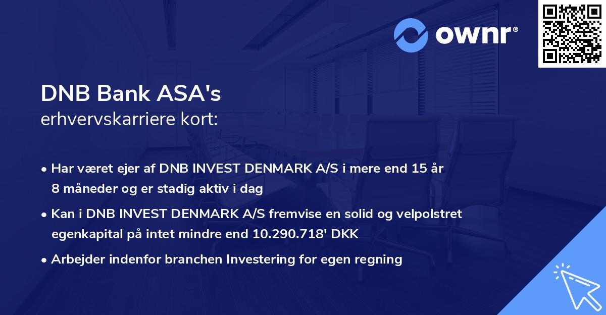 DNB Bank ASA's erhvervskarriere kort