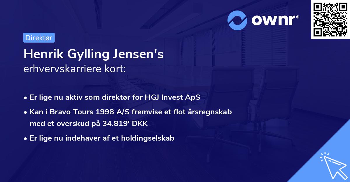 Henrik Gylling Jensen's erhvervskarriere kort