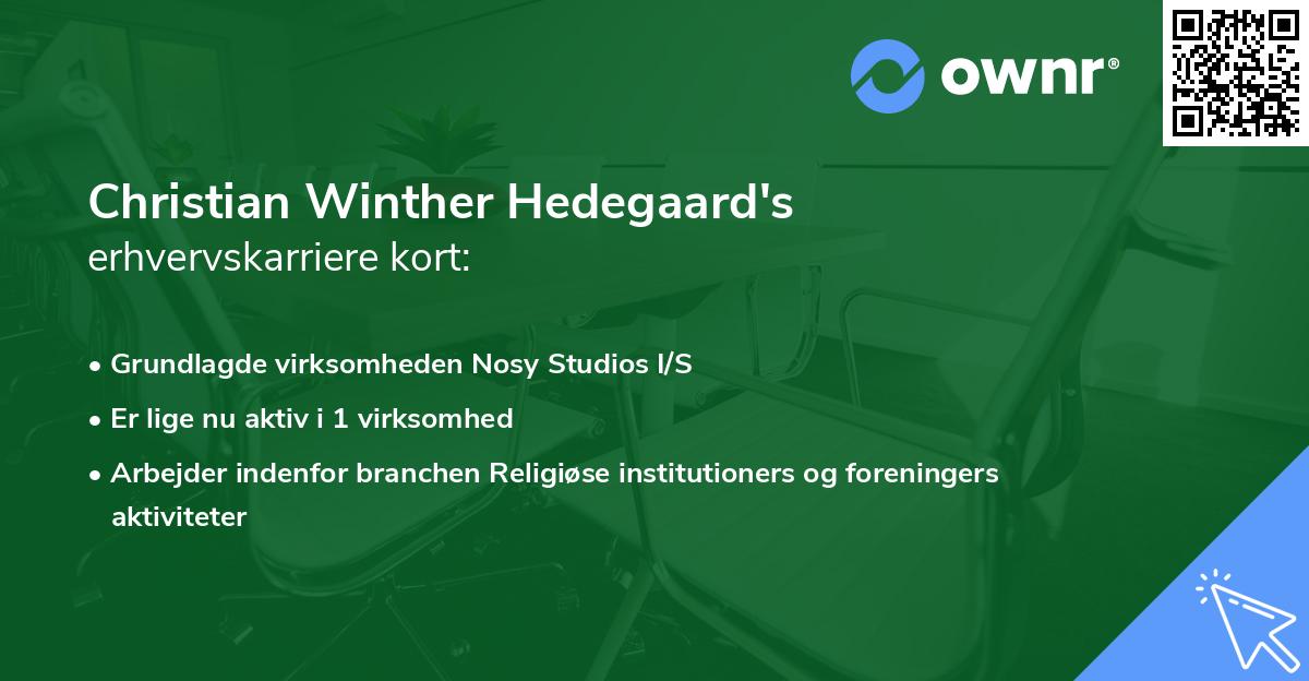 Christian Winther Hedegaard's erhvervskarriere kort