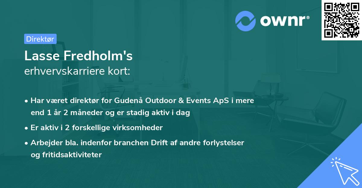 Lasse Fredholm's erhvervskarriere kort