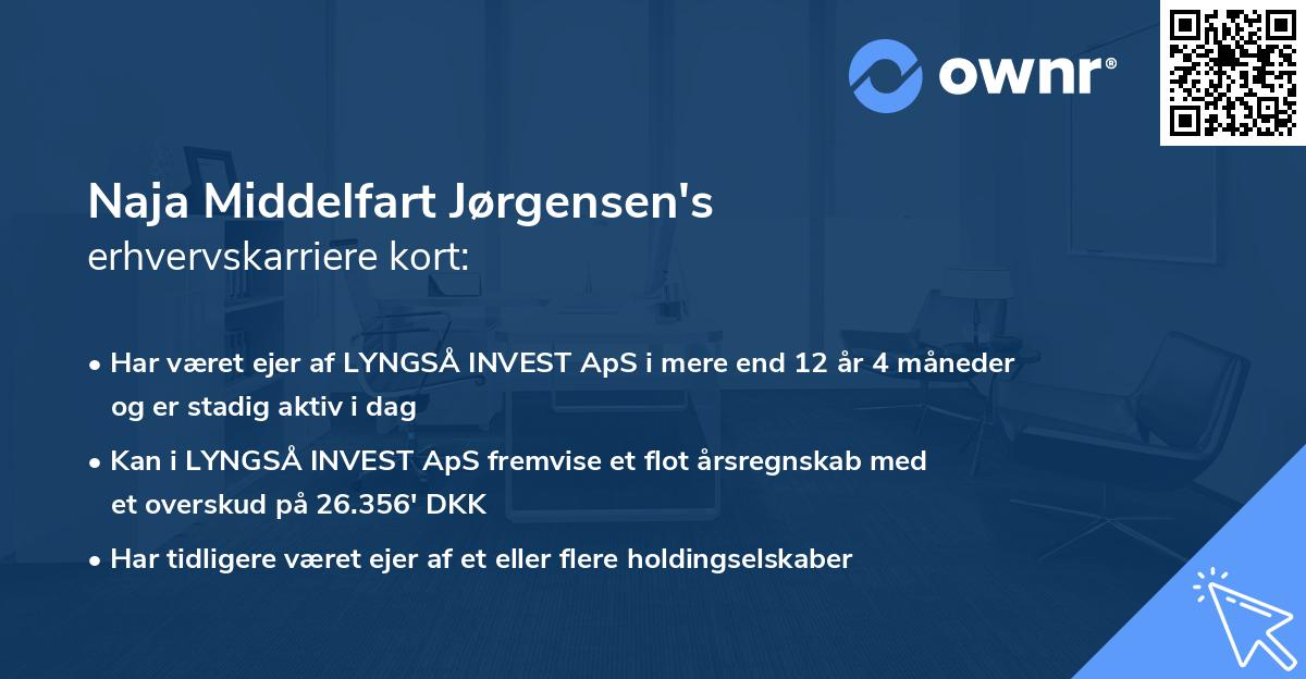 Naja Middelfart Jørgensen's erhvervskarriere kort