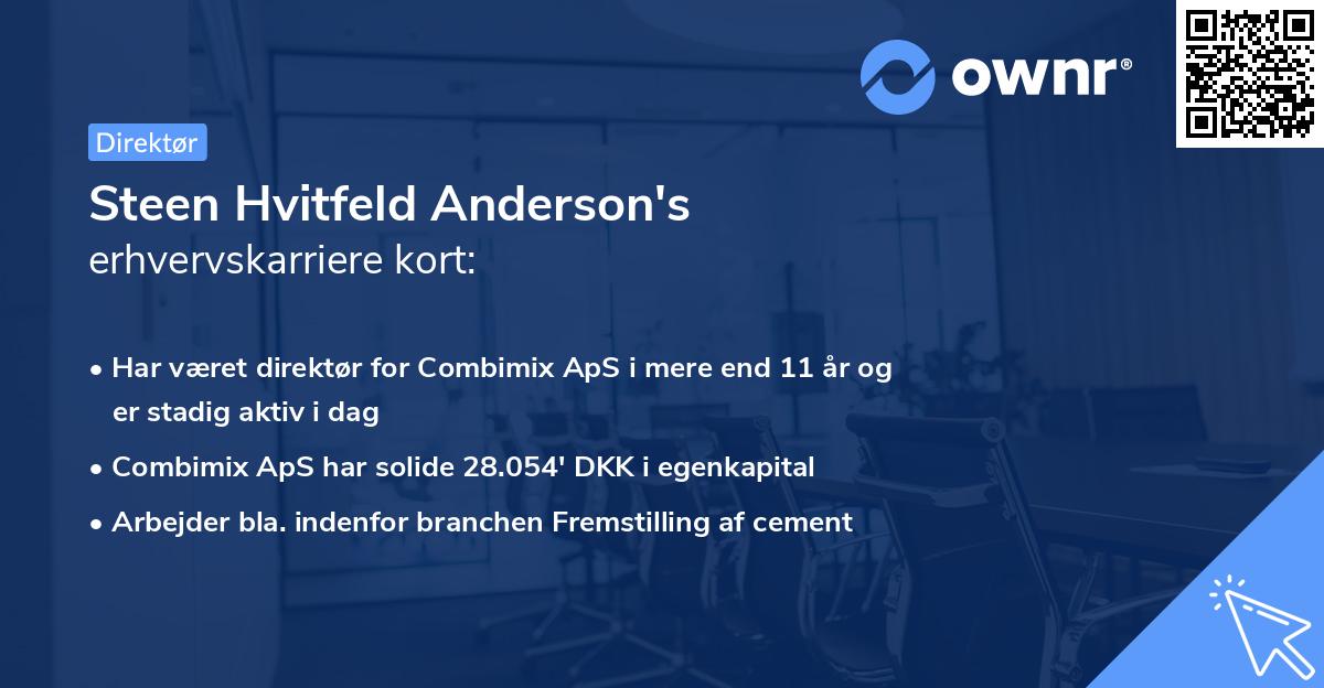 Steen Hvitfeld Anderson's erhvervskarriere kort