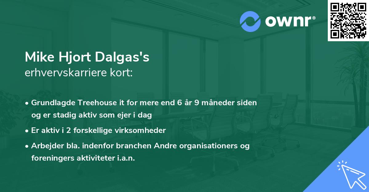Mike Hjort Dalgas's erhvervskarriere kort