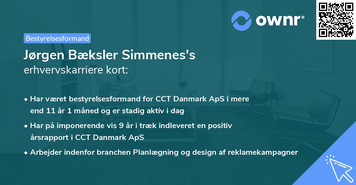 Jørgen Bæksler Simmenes's erhvervskarriere kort