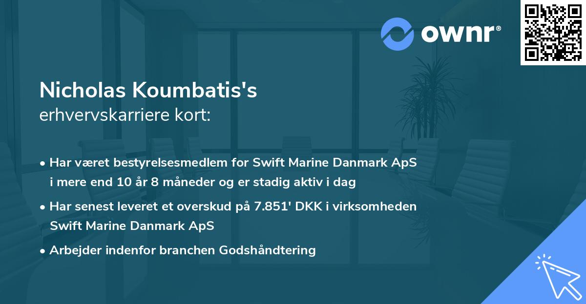 Nicholas Koumbatis's erhvervskarriere kort