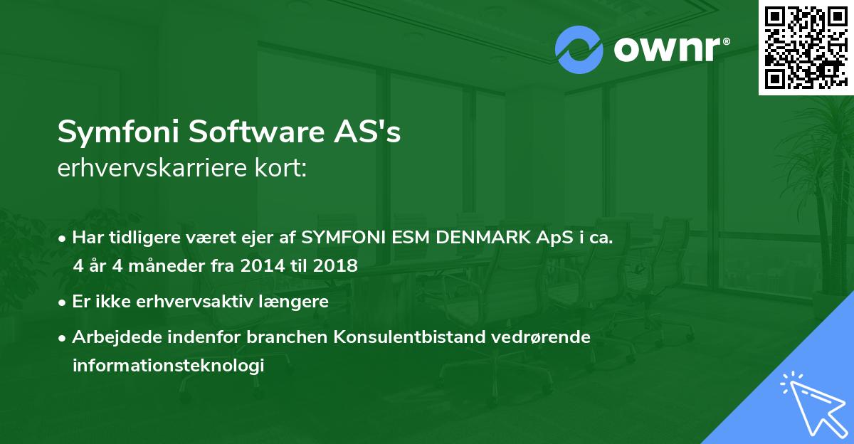 Symfoni Software AS's erhvervskarriere kort
