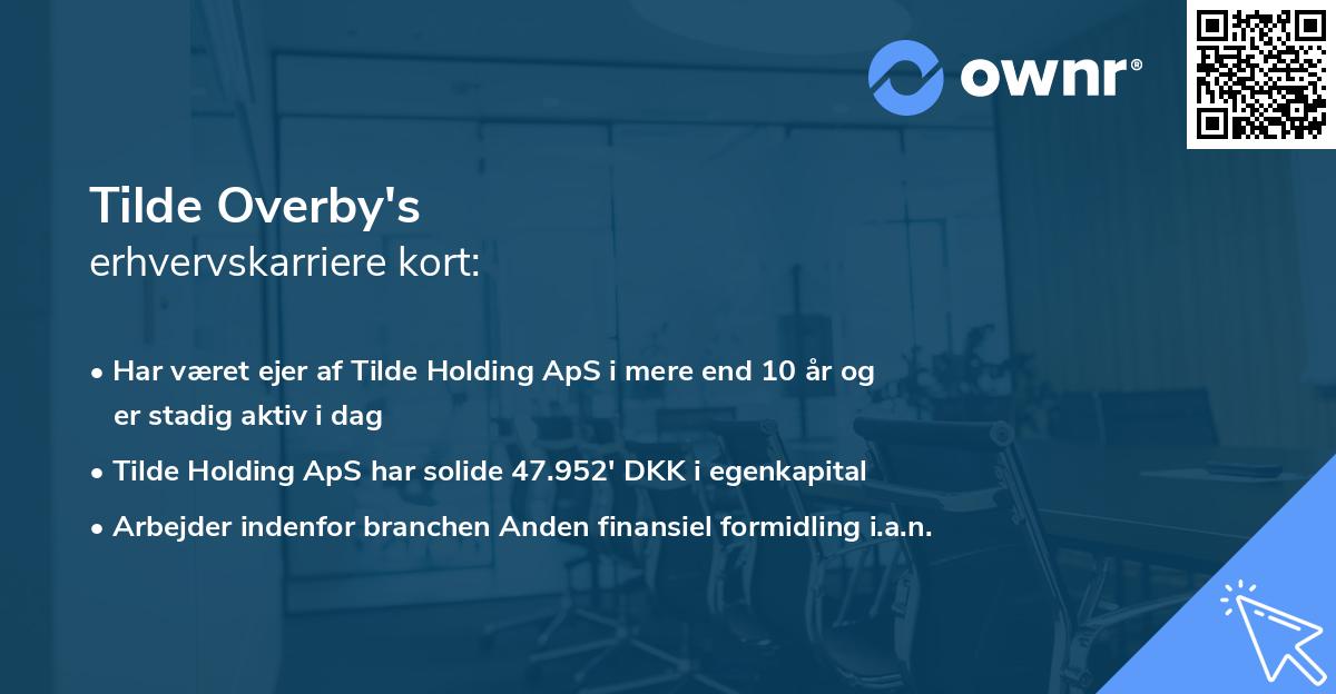 Tilde Overby's erhvervskarriere kort