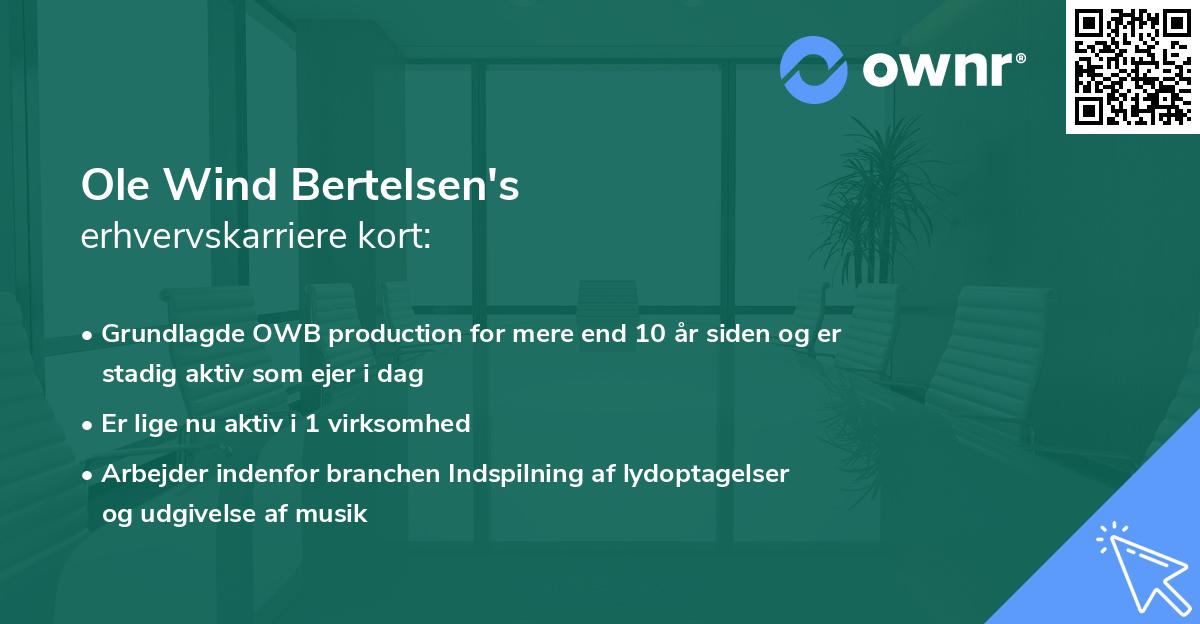 Ole Wind Bertelsen's erhvervskarriere kort