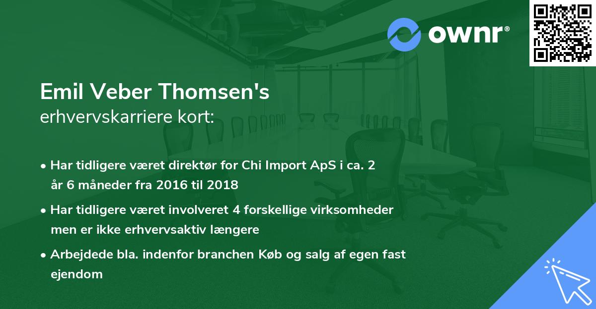 Emil Veber Thomsen's erhvervskarriere kort