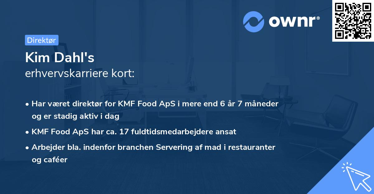 Kim Dahl's erhvervskarriere kort