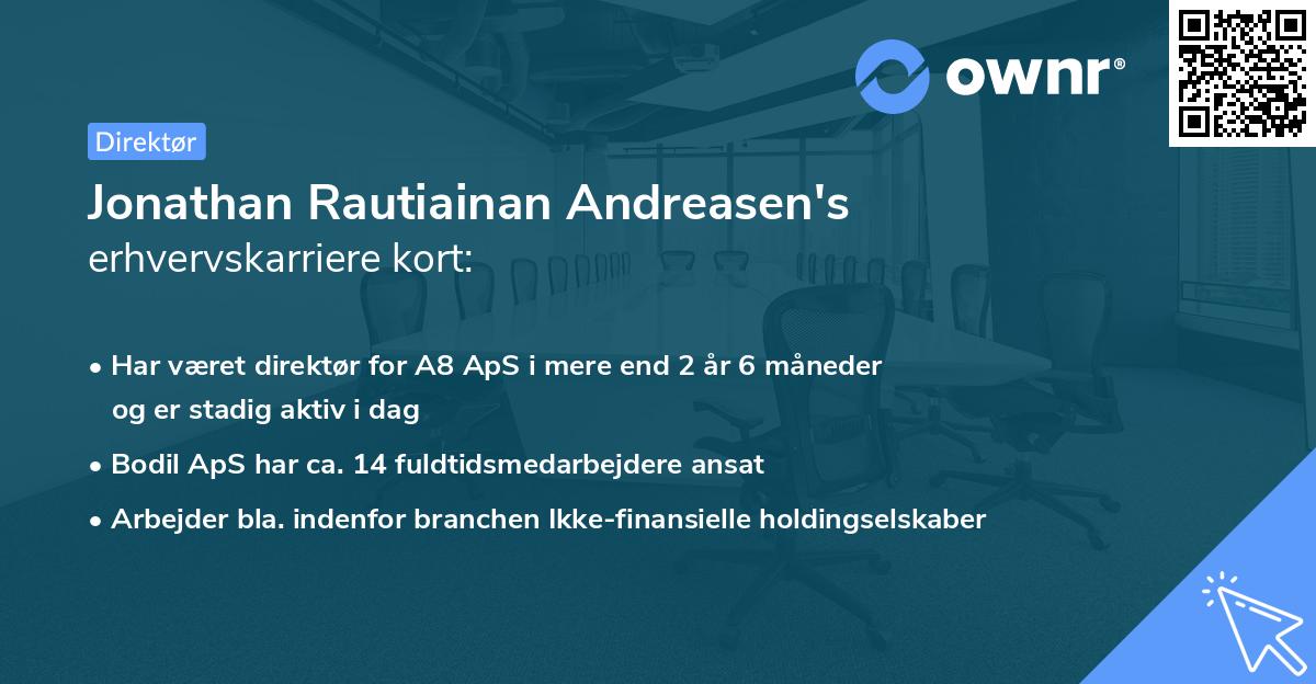 Jonathan Rautiainan Andreasen's erhvervskarriere kort