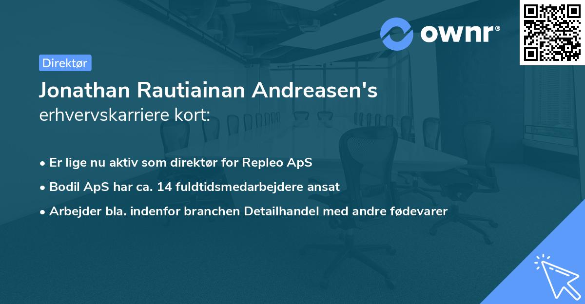 Jonathan Rautiainan Andreasen's erhvervskarriere kort