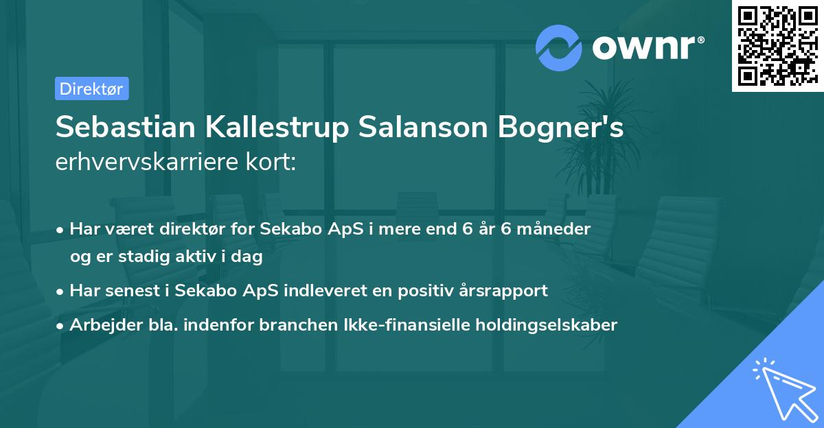 Sebastian Kallestrup Salanson Bogner's erhvervskarriere kort