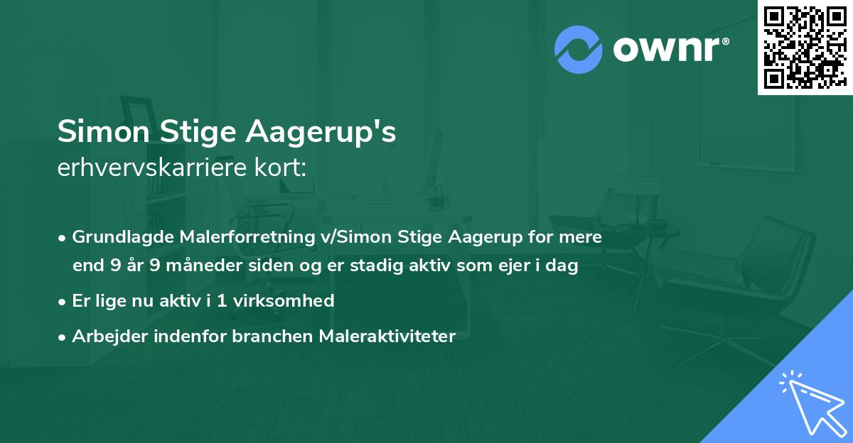 Simon Stige Aagerup's erhvervskarriere kort