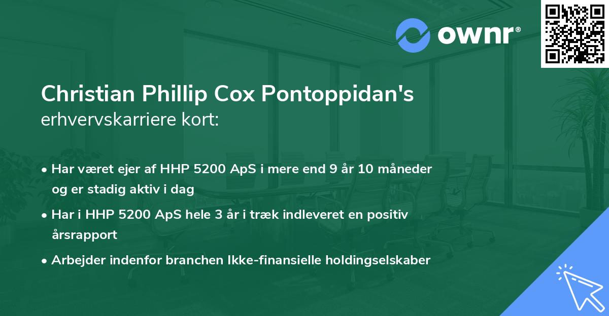 Christian Phillip Cox Pontoppidan's erhvervskarriere kort