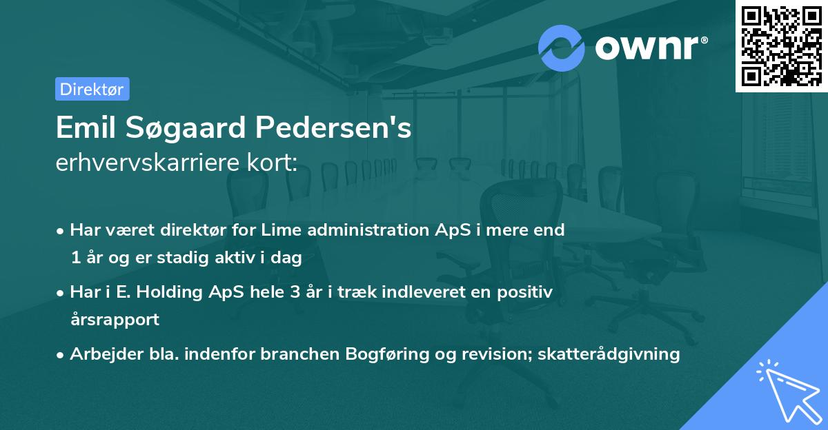 Emil Søgaard Pedersen's erhvervskarriere kort