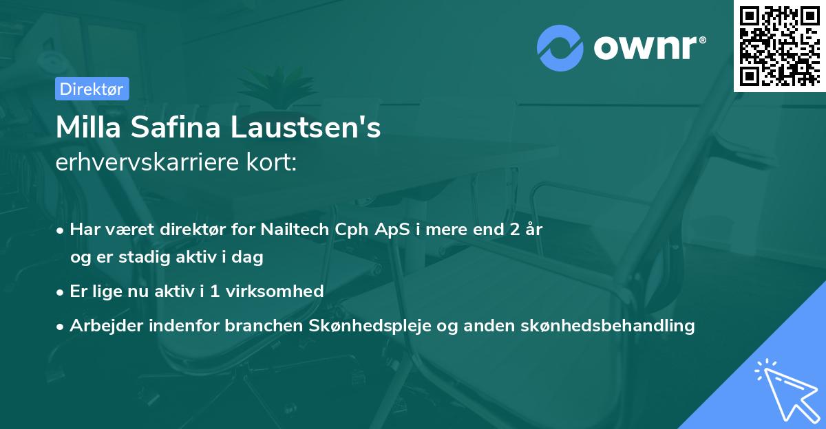 Milla Safina Laustsen's erhvervskarriere kort
