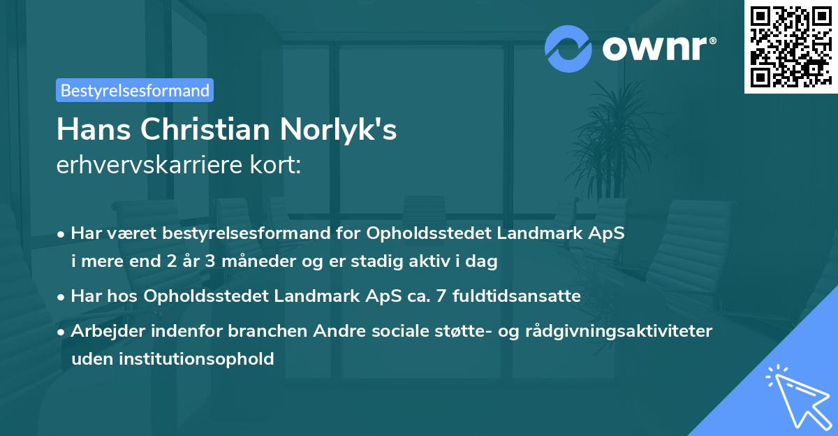 Hans Christian Norlyk's erhvervskarriere kort
