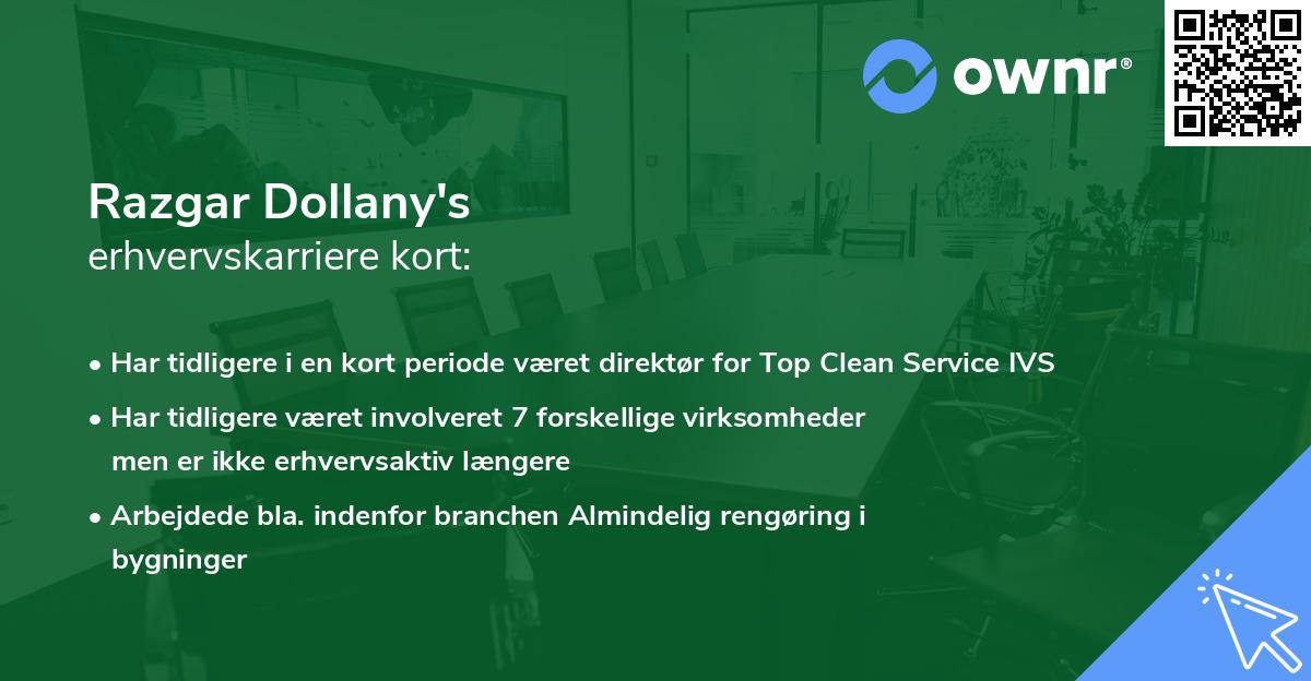 Razgar Dollany's erhvervskarriere kort
