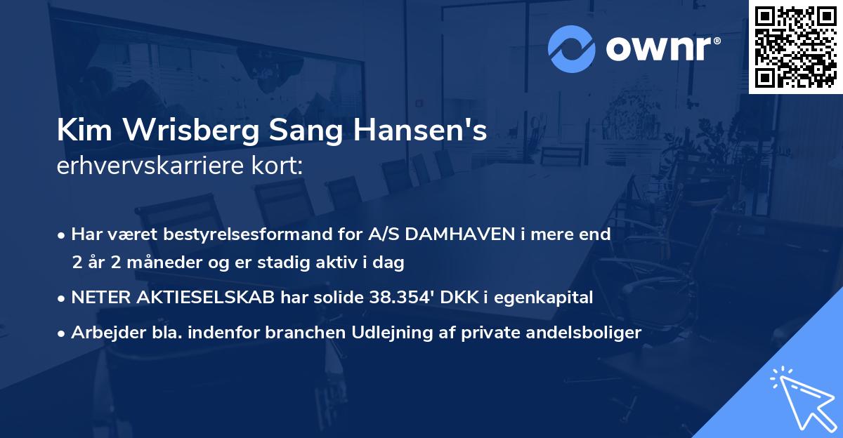 Kim Wrisberg Sang Hansen's erhvervskarriere kort