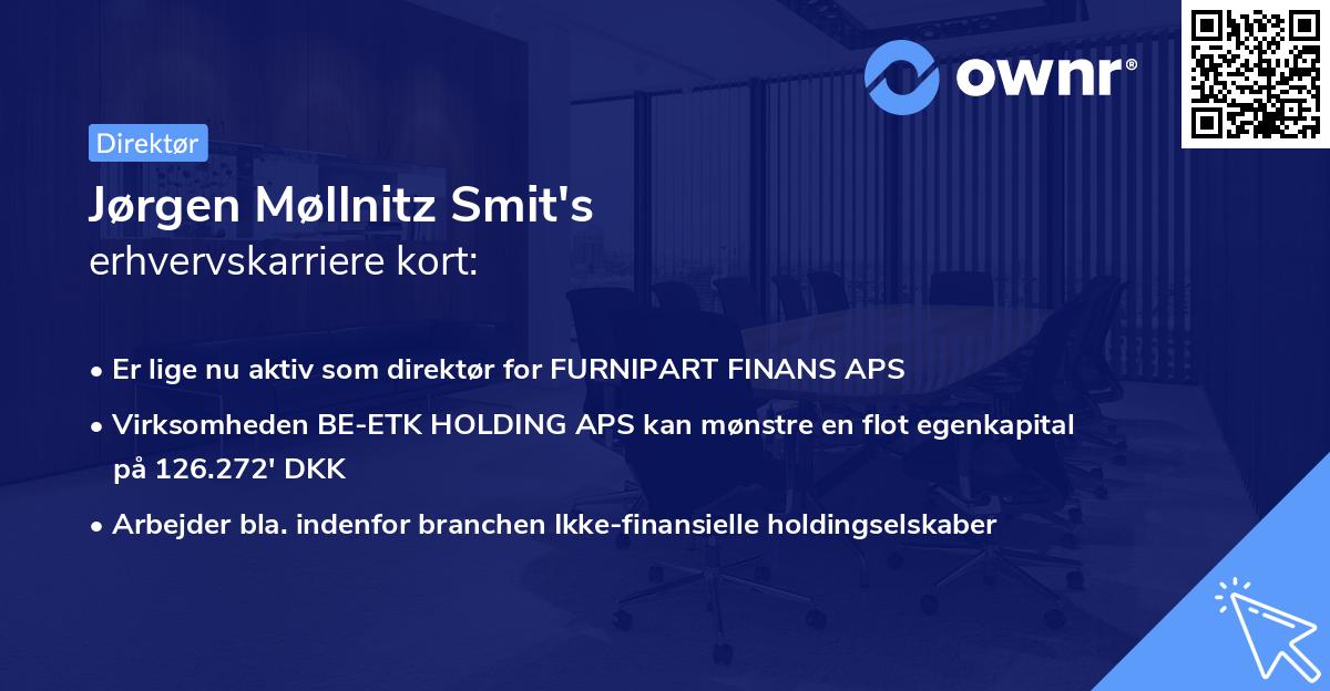 Jørgen Møllnitz Smit's erhvervskarriere kort