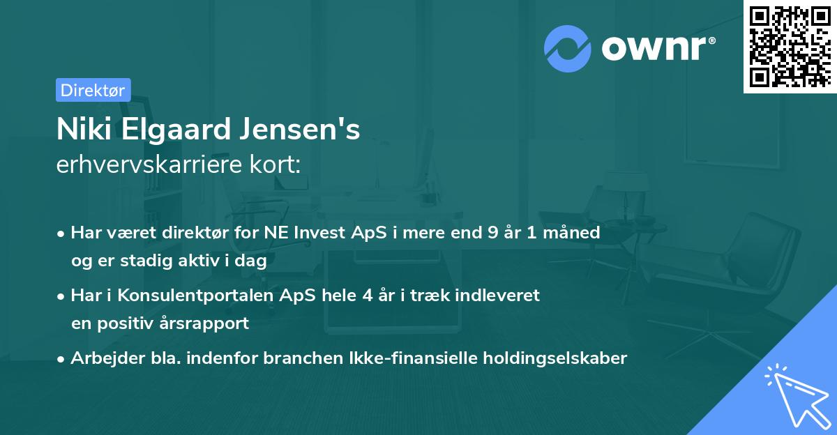 Niki Elgaard Jensen's erhvervskarriere kort