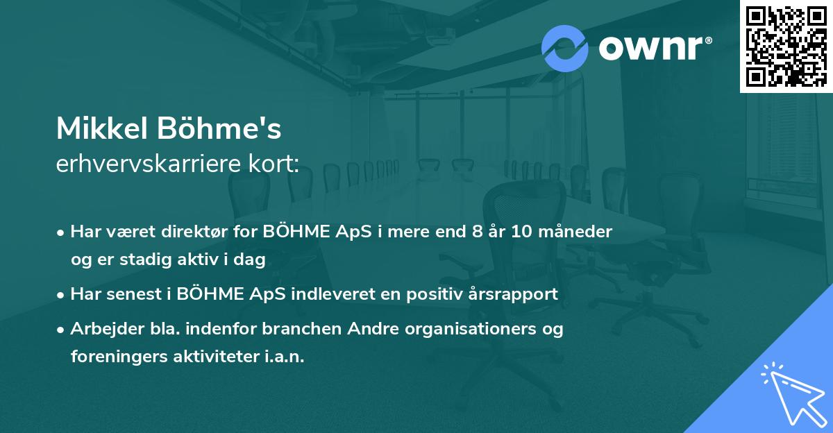 Mikkel Böhme's erhvervskarriere kort