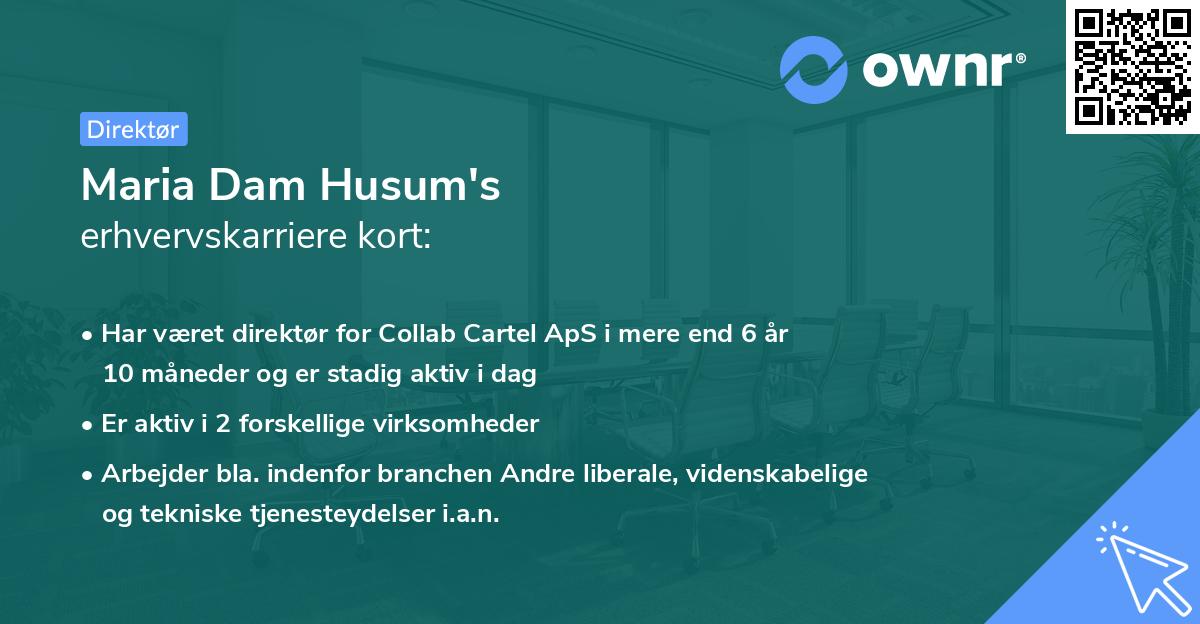 Maria Dam Husum's erhvervskarriere kort