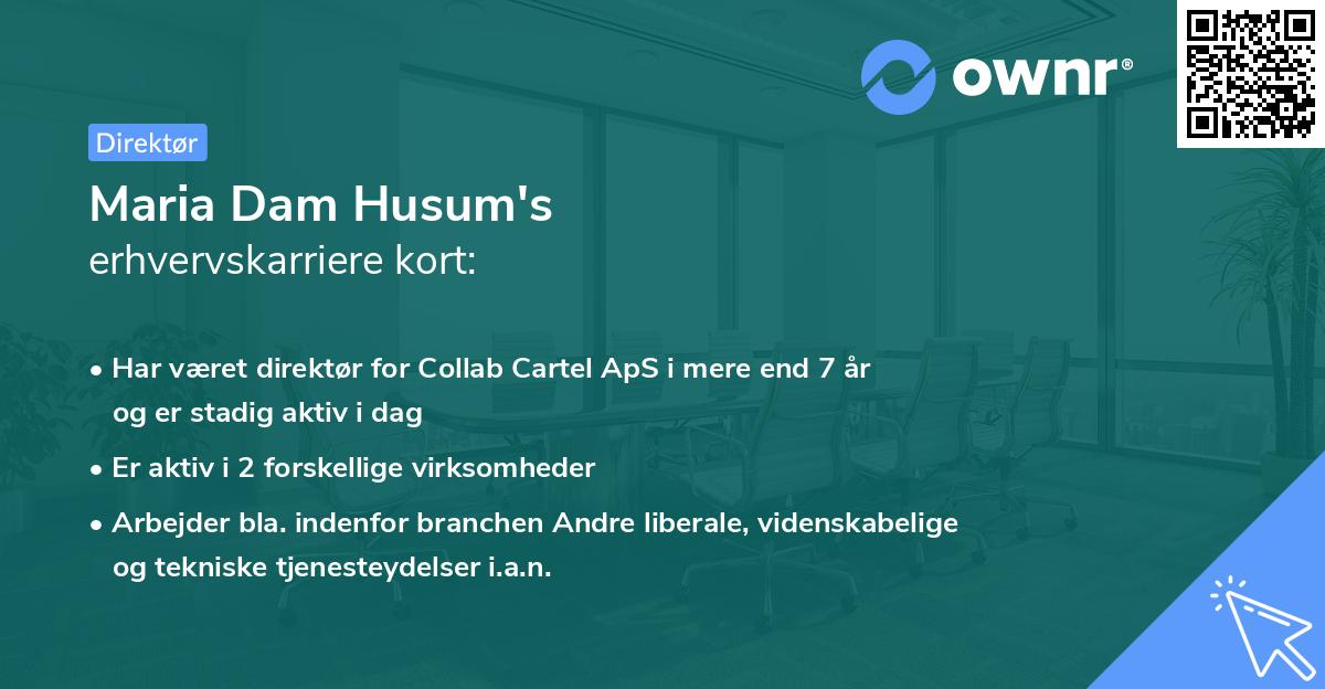 Maria Dam Husum's erhvervskarriere kort