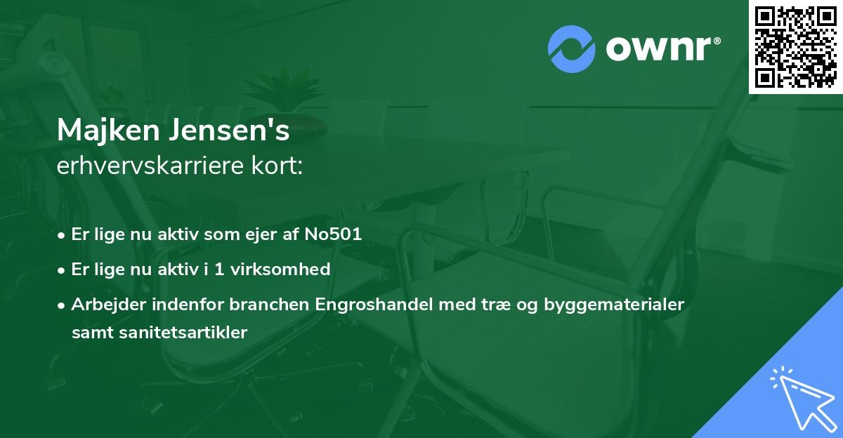 Majken Jensen's erhvervskarriere kort