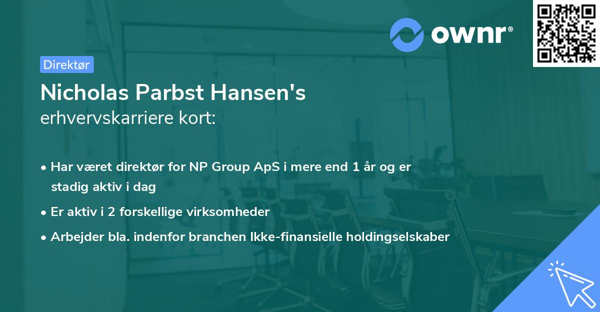 Nicholas Parbst Hansen's erhvervskarriere kort