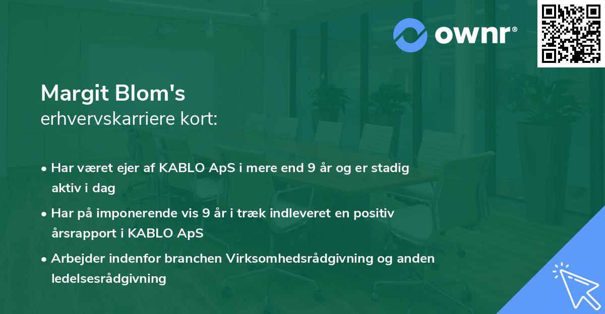 Margit Blom's erhvervskarriere kort
