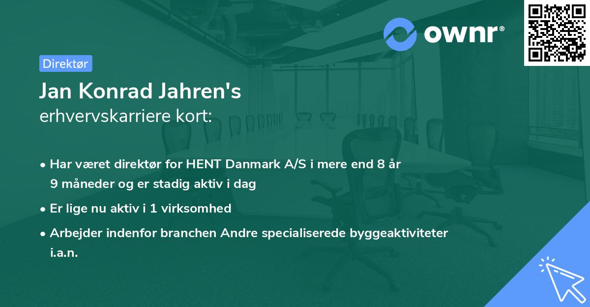 Jan Konrad Jahren's erhvervskarriere kort