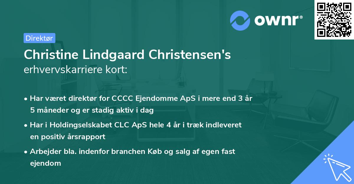 Christine Lindgaard Christensen's erhvervskarriere kort