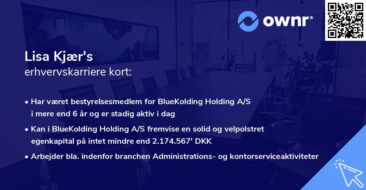 Lisa Kjær's erhvervskarriere kort