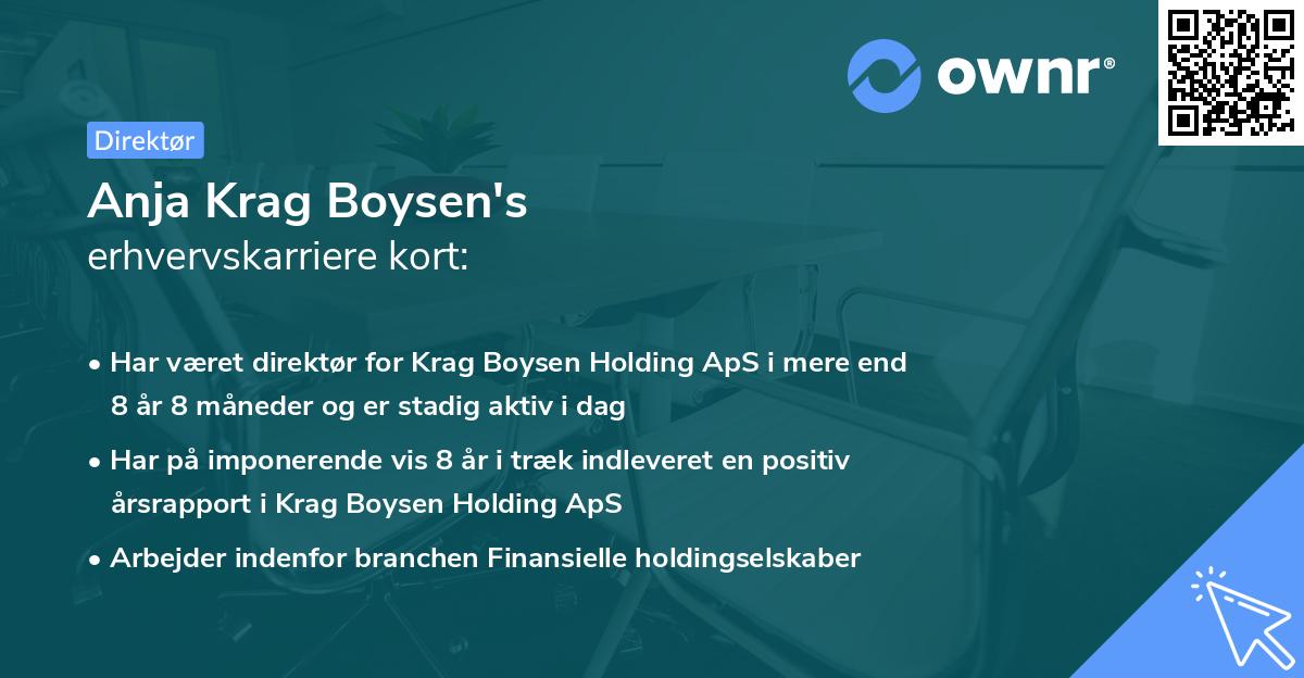 Anja Krag Boysen's erhvervskarriere kort