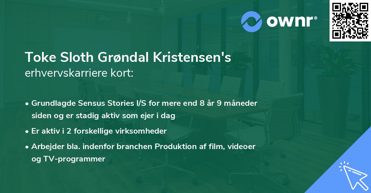 Toke Sloth Grøndal Kristensen's erhvervskarriere kort