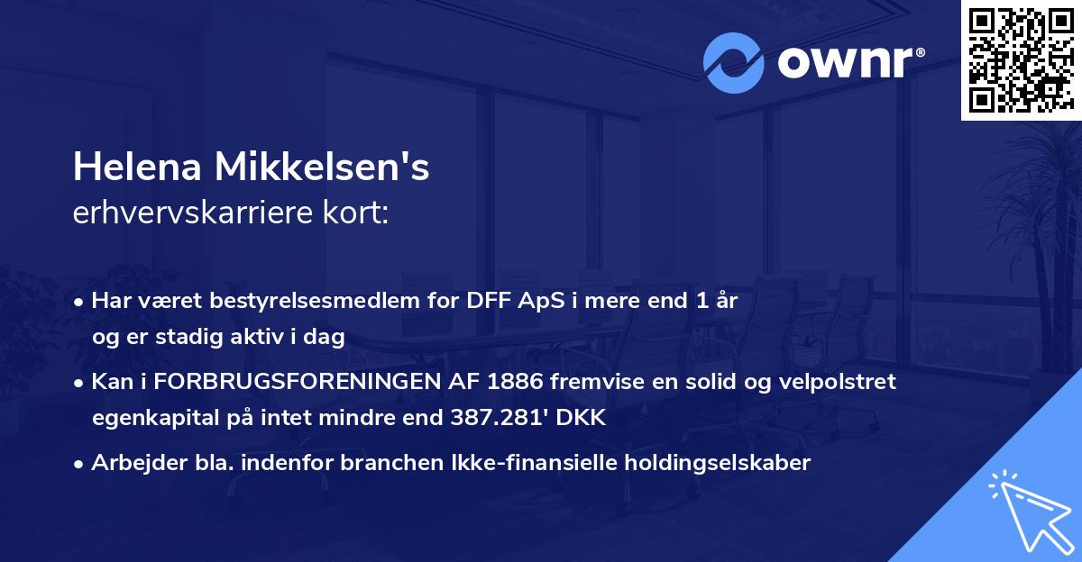 Helena Mikkelsen's erhvervskarriere kort