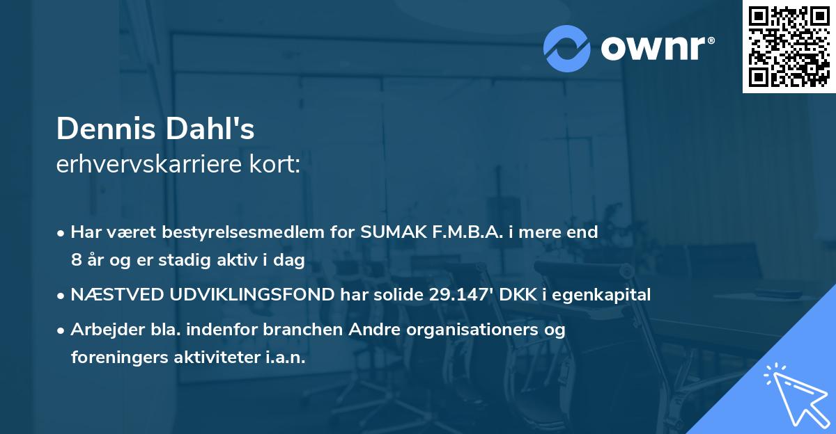 Dennis Dahl's erhvervskarriere kort