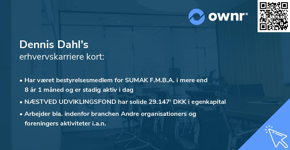 Dennis Dahl's erhvervskarriere kort