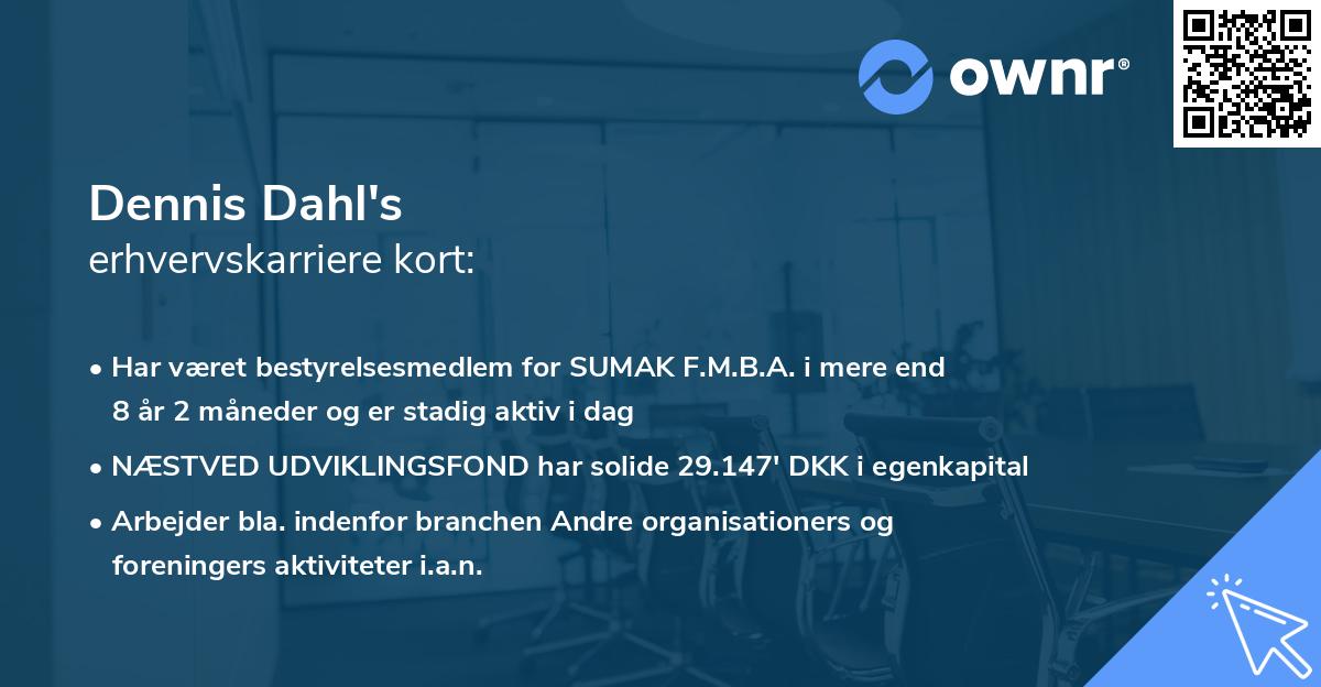 Dennis Dahl's erhvervskarriere kort